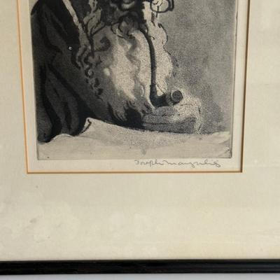 LOT 49X: Pencil Signed, Joseph Margulies "Old Philosopher"