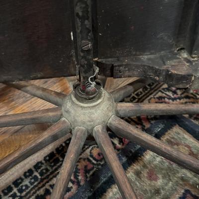 LOT 51D: Antique Wooden Tea Cart with Tiled Tray