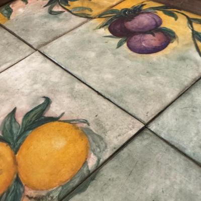 LOT 51D: Antique Wooden Tea Cart with Tiled Tray