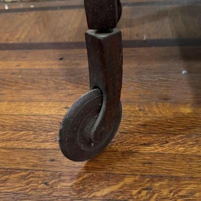 LOT 51D: Antique Wooden Tea Cart with Tiled Tray