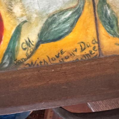 LOT 51D: Antique Wooden Tea Cart with Tiled Tray