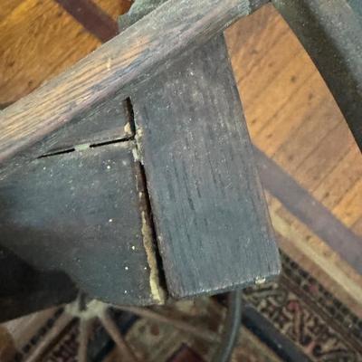 LOT 51D: Antique Wooden Tea Cart with Tiled Tray