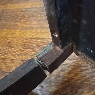 LOT 51D: Antique Wooden Tea Cart with Tiled Tray