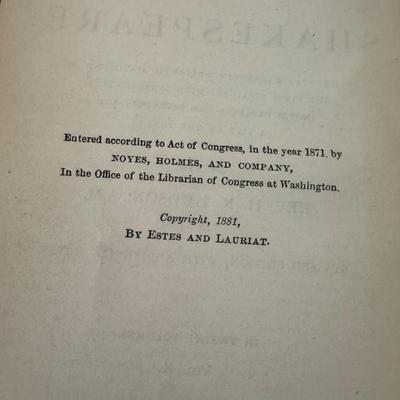 LOT 60X: Volumed Set of Student’s Handy Shakespeare, from 1881!