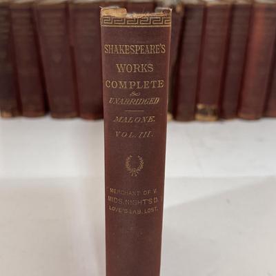 LOT 61: Volumed Set of the Works of Shakespeare, Complete and Unabridged, 1877!!