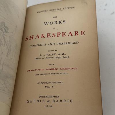 LOT 61: Volumed Set of the Works of Shakespeare, Complete and Unabridged, 1877!!