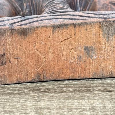 LOT 73L: Hand Carved Wood Collection: Mortar & Pestle, Candle Holder, Vintage Tribal Statues