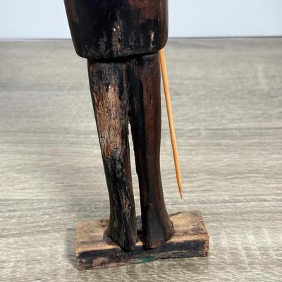 LOT 73L: Hand Carved Wood Collection: Mortar & Pestle, Candle Holder, Vintage Tribal Statues