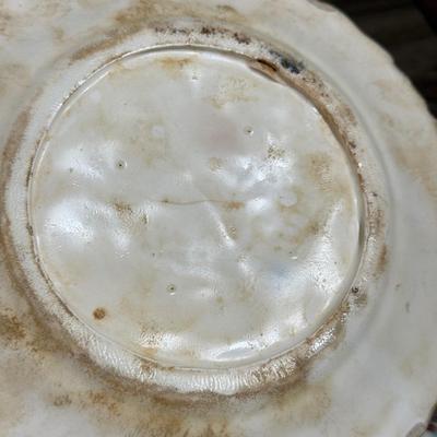 LOT 80L: Pottery Collection: Frog Bowl, Fruit Orchard Majolica Style Plates & Two Small Pitchers