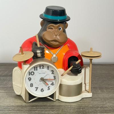 LOT 83L: Vintage Rhythm "One Man Band" Gorilla Quartz Alarm Clock