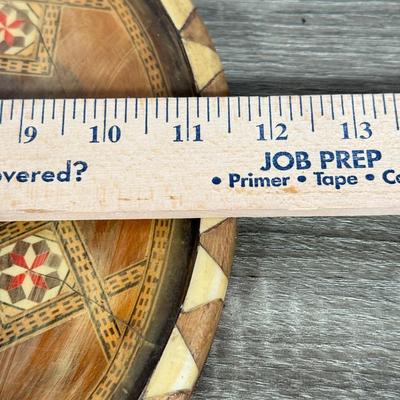 LOT 84L: Beautiful Vintage Inlayed Trinket Box Collection w/ Matching Tray & Collection of Glass Marbles