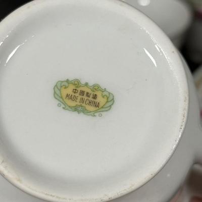 LOT 86D: White Floral Tea Set made in China