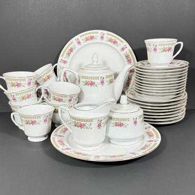 LOT 86D: White Floral Tea Set made in China