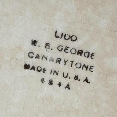 LOT 87D: Vintage Lido W. S. George Canarytone China & Cross Stitch Victory by Salem Basket PP 60163-GV Bowl