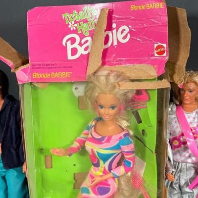 LOT 88D: Vintage Barbie Corvette & Dolls: Ken’s, Totally Hair Barbie & More