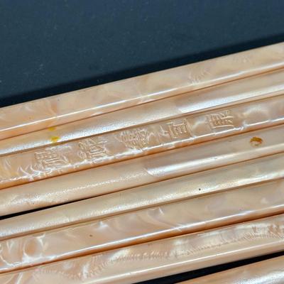 LOT 99D: Vintage China, Etched Chopsticks & Fish Rests