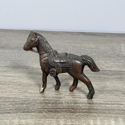 LOT 100D: Vintage Horse Collection: Large Lighter, Brush, Statues, Avon Bottle & Knobs