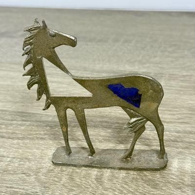 LOT 100D: Vintage Horse Collection: Large Lighter, Brush, Statues, Avon Bottle & Knobs