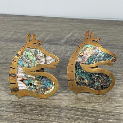 LOT 100D: Vintage Horse Collection: Large Lighter, Brush, Statues, Avon Bottle & Knobs