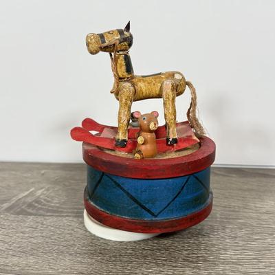 LOT 105D: Vintage Musical Rocking Horse & Carousel Horse