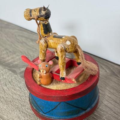 LOT 105D: Vintage Musical Rocking Horse & Carousel Horse