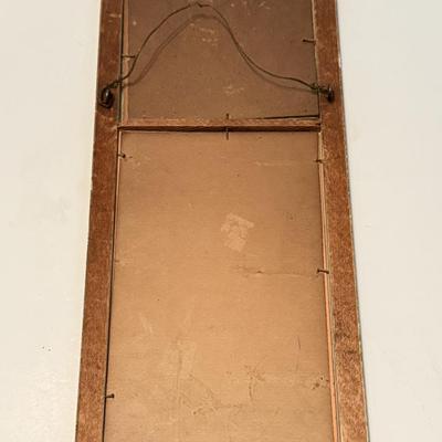 LOT 106L: Vintage "On the Road" Print & Antique Trumeau Mirror " Feeding her feathered friends"