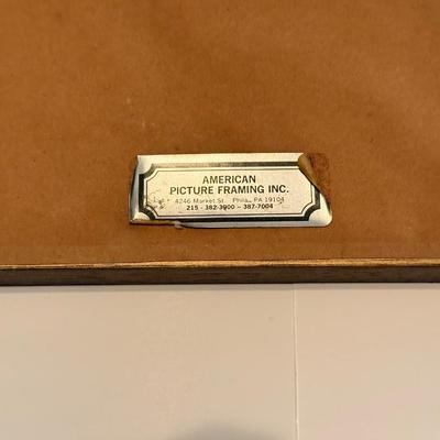 LOT 106L: Vintage "On the Road" Print & Antique Trumeau Mirror " Feeding her feathered friends"