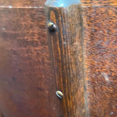 LOT 108D: Six Antique Bent Wood Oak Solid Back Chairs with Clawfoot Dining Table