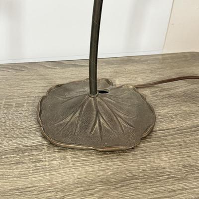 LOT 111L: Pair of Vintage Tiffany Style Glass Gooseneck Lamps