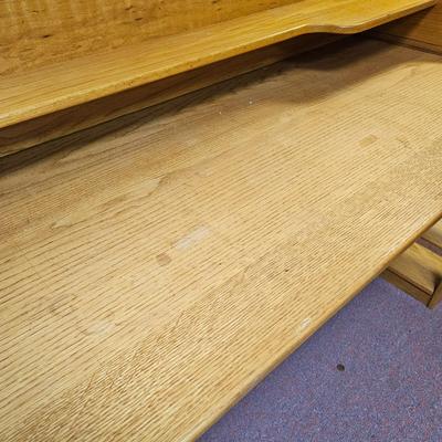Oak Desk Pieces + Six Oak Shelving Units (BF1-JS)