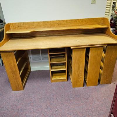 Oak Desk Pieces + Six Oak Shelving Units (BF1-JS)