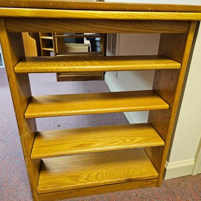 Oak Desk Pieces + Six Oak Shelving Units (BF1-JS)