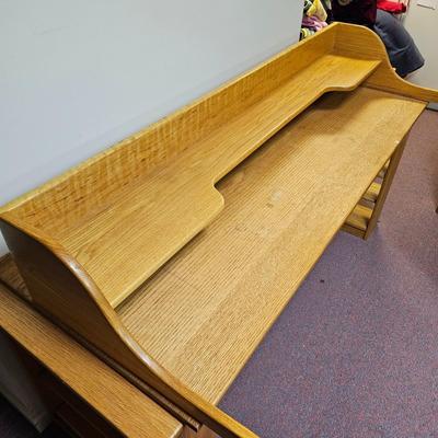 Oak Desk Pieces + Six Oak Shelving Units (BF1-JS)