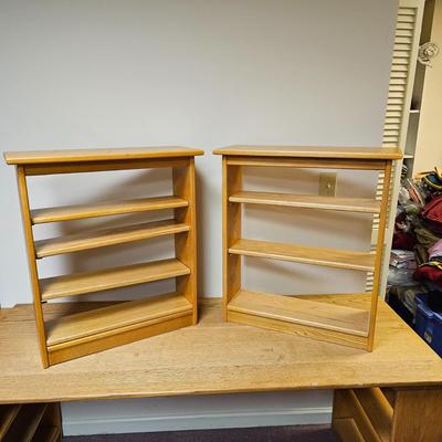 Oak Desk Pieces + Six Oak Shelving Units (BF1-JS)