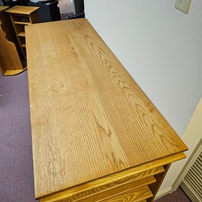 Oak Desk Pieces + Six Oak Shelving Units (BF1-JS)
