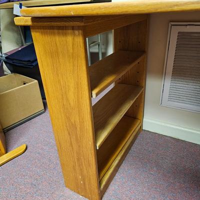 Oak Desk Pieces + Six Oak Shelving Units (BF1-JS)