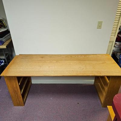Oak Desk Pieces + Six Oak Shelving Units (BF1-JS)