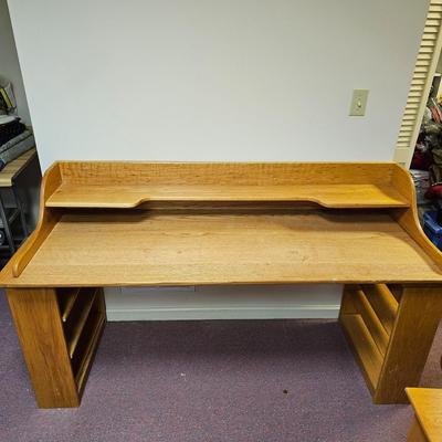 Oak Desk Pieces + Six Oak Shelving Units (BF1-JS)