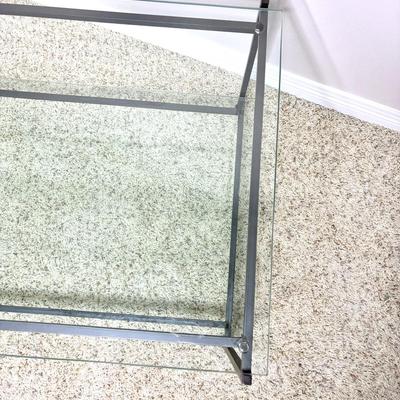 Glass Coffee Table with Metal Frame