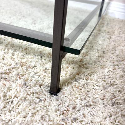Glass Coffee Table with Metal Frame