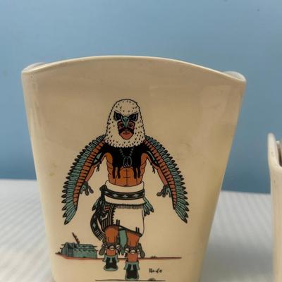 Vintage Southwestern Ceramic Cream & Sugar Set – Native American Art - 18