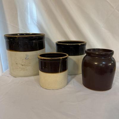 Four Stoneware Crocks (SR-BM)