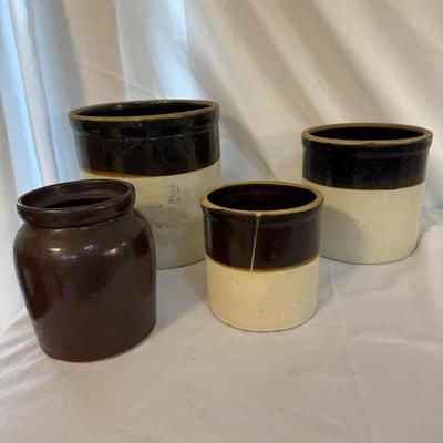 Four Stoneware Crocks (SR-BM)