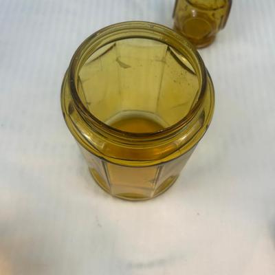 3 pieces - Amber depression era glass - 19