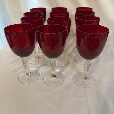 Ruby Red Wine Glasses and Dessert Dishes (SR-BM)