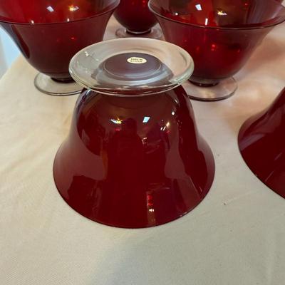Ruby Red Wine Glasses and Dessert Dishes (SR-BM)
