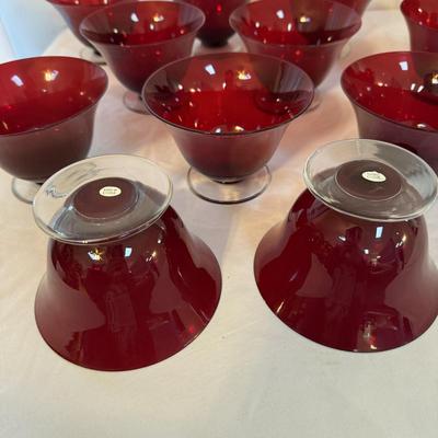 Ruby Red Wine Glasses and Dessert Dishes (SR-BM)
