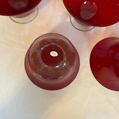 Ruby Red Wine Glasses and Dessert Dishes (SR-BM)