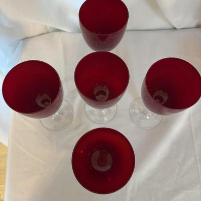 Ruby Red Wine Glasses and Dessert Dishes (SR-BM)