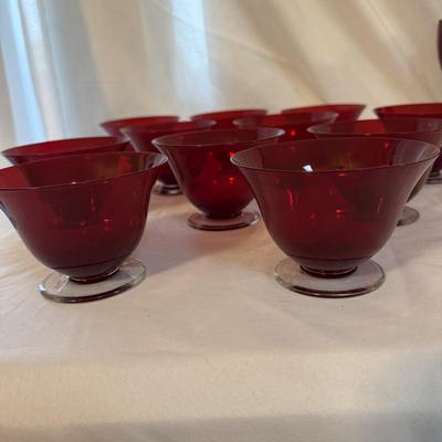 Ruby Red Wine Glasses and Dessert Dishes (SR-BM)